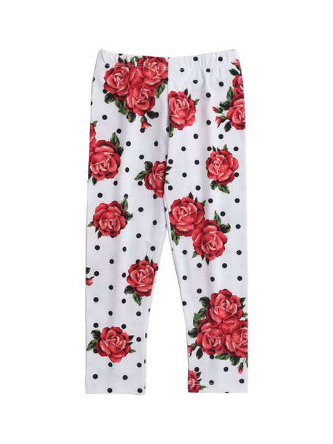 

Hopscotch Girls White Floral Printed Leggings