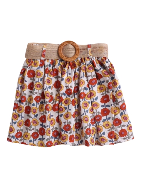 

Hopscotch Girls Multi-Colored Printed A-Line Cotton Skirts