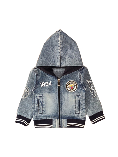 

Hopscotch Boys Blue Washed Lightweight Denim Jacket with Embroidered