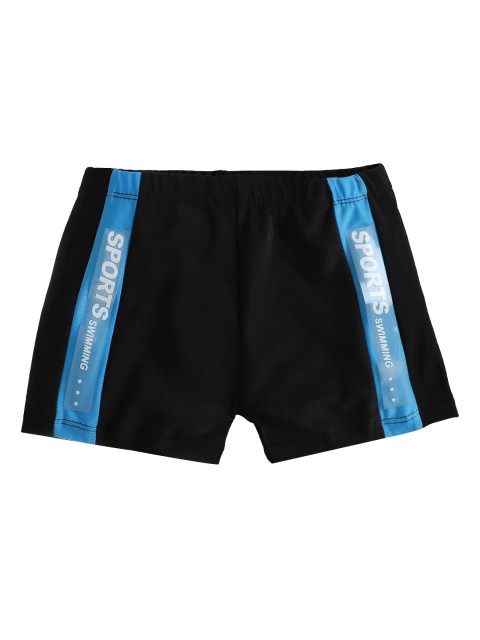 

Hopscotch Boys Typography Printed Black Swimwear