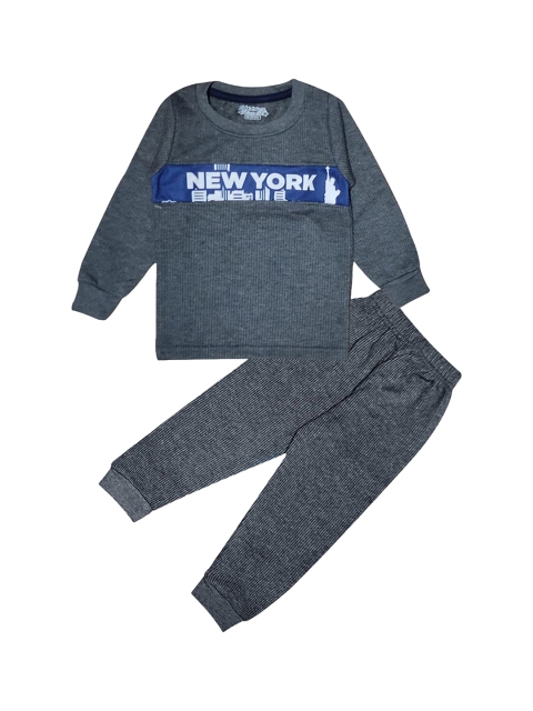 

Hopscotch Boys Black Graphic Printed Thermal Set
