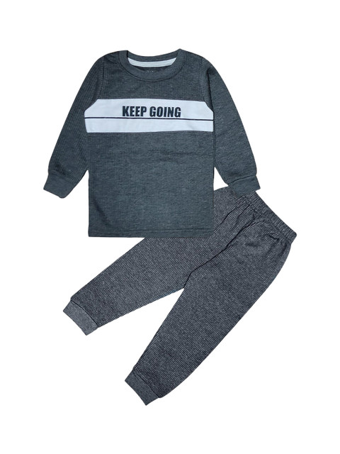 

Hopscotch Boys Black Typography Printed Thermal Set