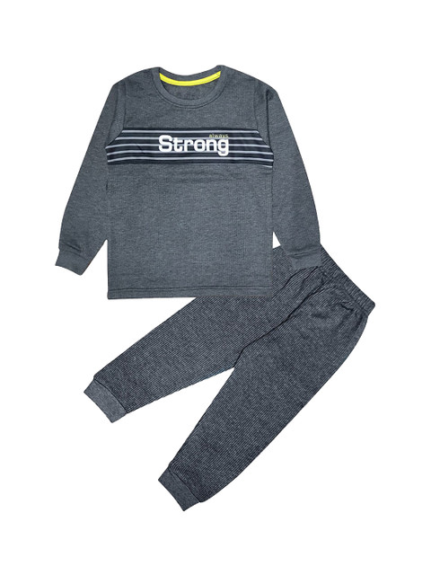 

Hopscotch Boys Black Typography Printed Thermal Set