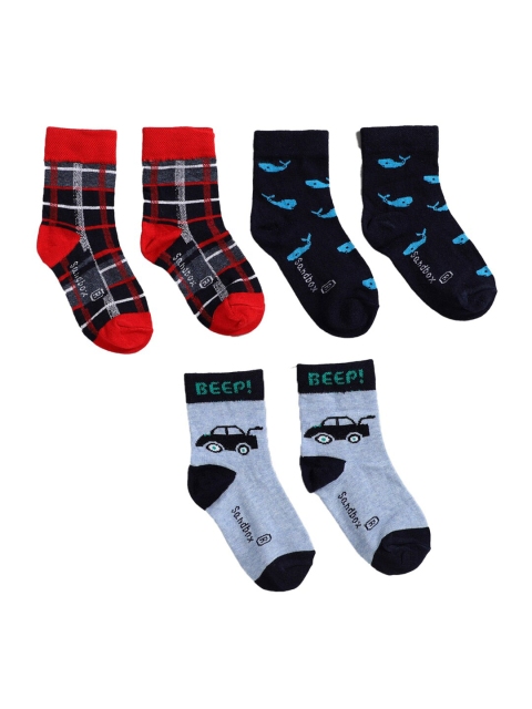 

Hopscotch Kids Pack Of 3 Patterned Ankle-Length Socks, Red
