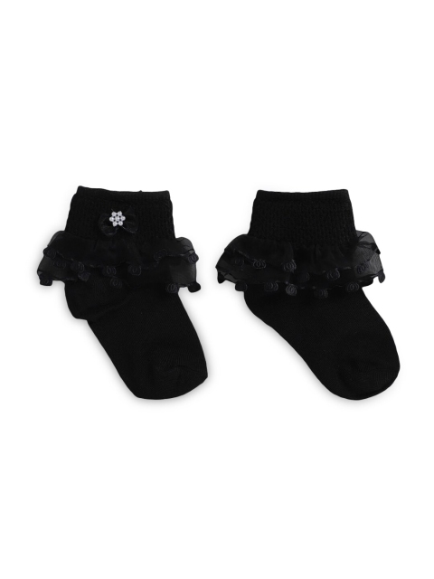 

Hopscotch Girls Black Solid Ankle-Length Socks