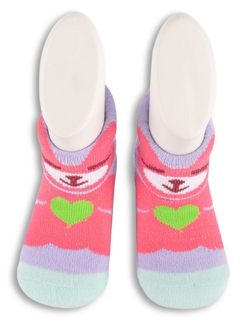 

Hopscotch Infants Pink & Blue Patterned Cotton Above Ankle-Length Socks
