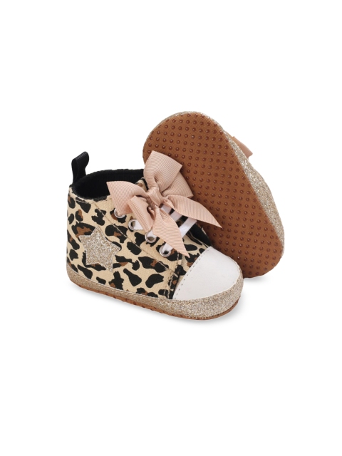 

Hopscotch Infant Girls Beige & Brown Printed Booties