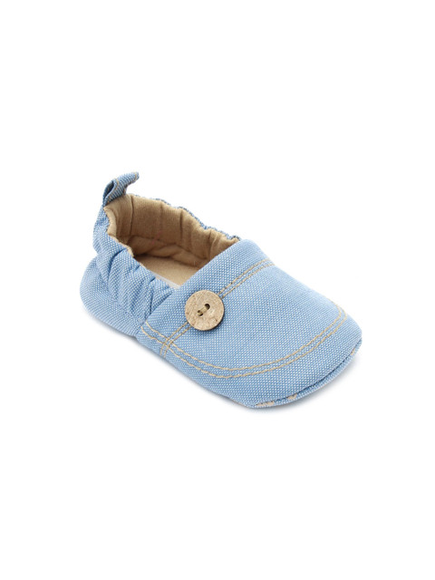 

Hopscotch Infant Boys Blue Solid Elasticized Ankle-Length Booties