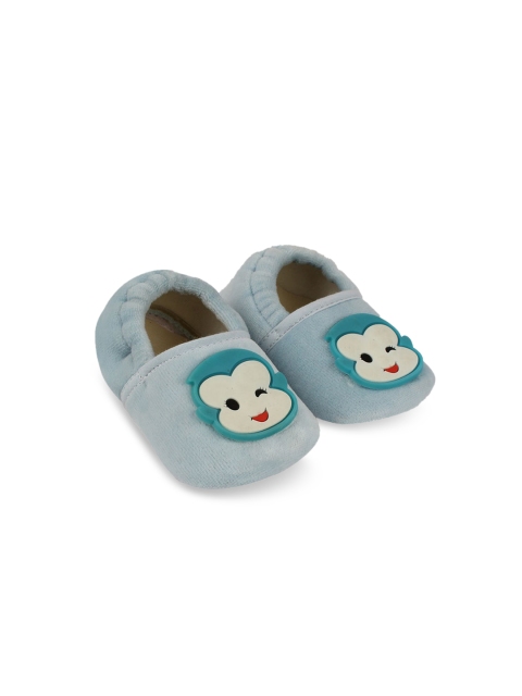 

Hopscotch Infant Boys Blue Printed Cotton Booties