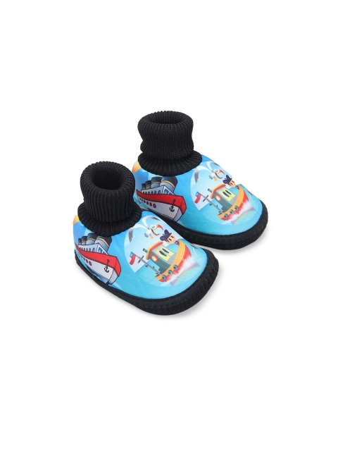 

Hopscotch Boys Blue Printed Booties