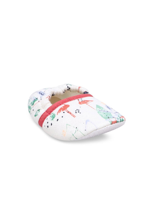 

Hopscotch Girls White Printed Elastic Booties