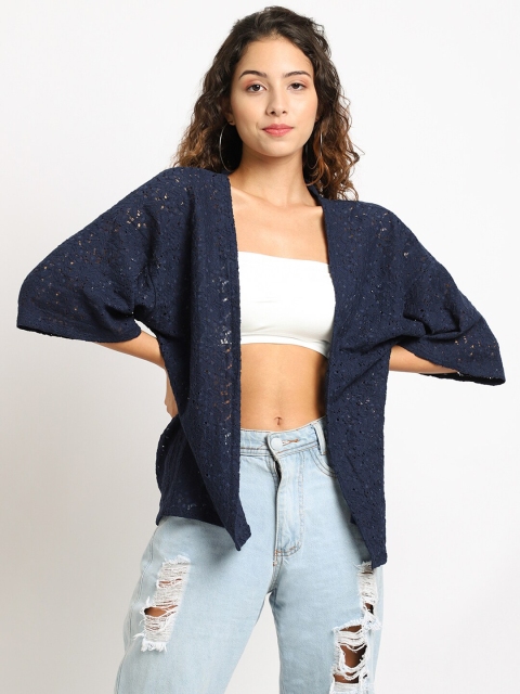 

Rute Women Navy Blue Embroidered Cotton Shrug