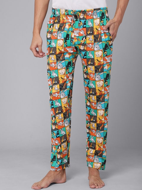 

Free Authority Men Green & Grey Looney Tunes Printed Cotton Lounge Pants