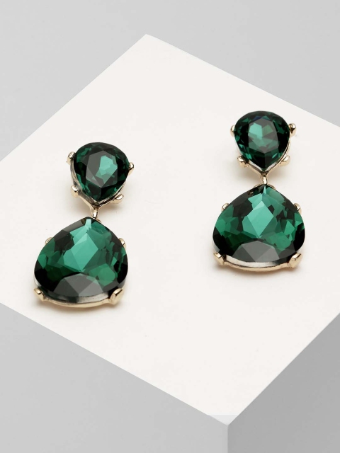 

Wild & Free Green Teardrop Shaped Drop Earrings