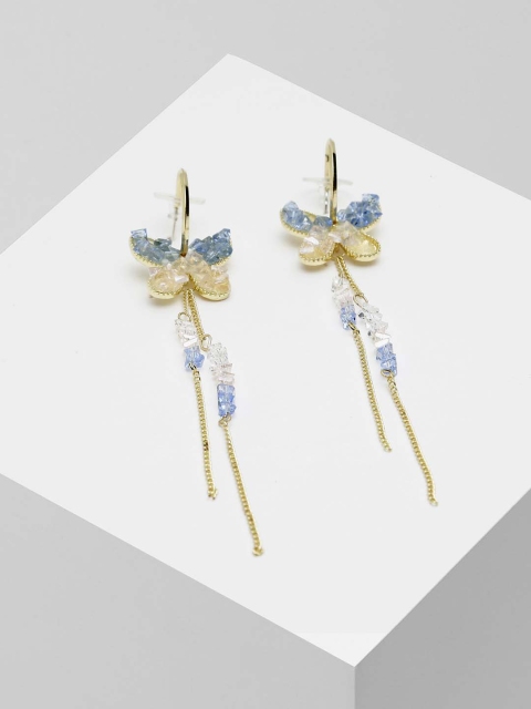

Wild & Free Women Blue Gold Plated Classic Drop Earrings