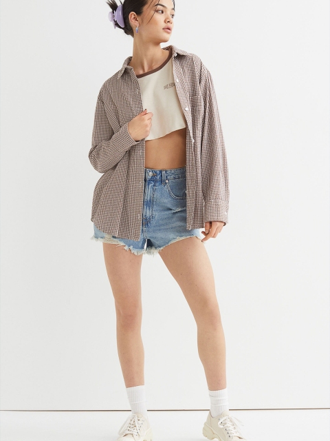 

H&M Brown Seersucker Shirt