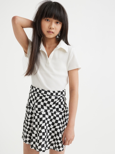 

H&M Girls Black & White Checks Printed Jersey Flared Skirts