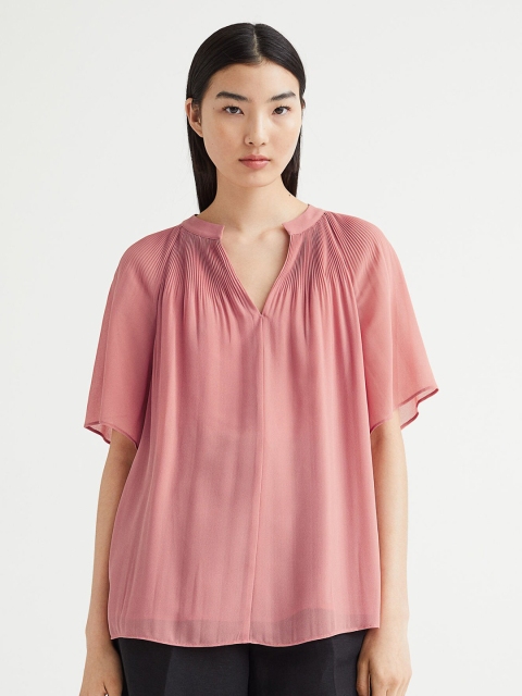 

H&M Pink Pleated Blouse