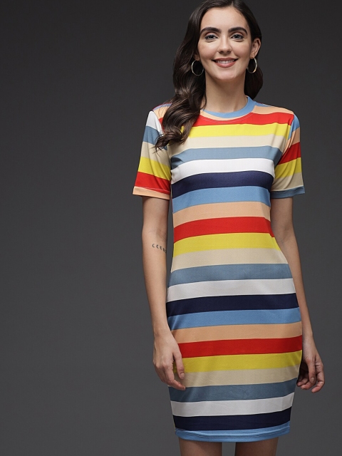 

Darzi Multicoloured Striped T-shirt Dress, Multi