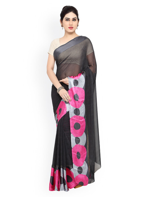 

Saree mall Black Georgette Saree
