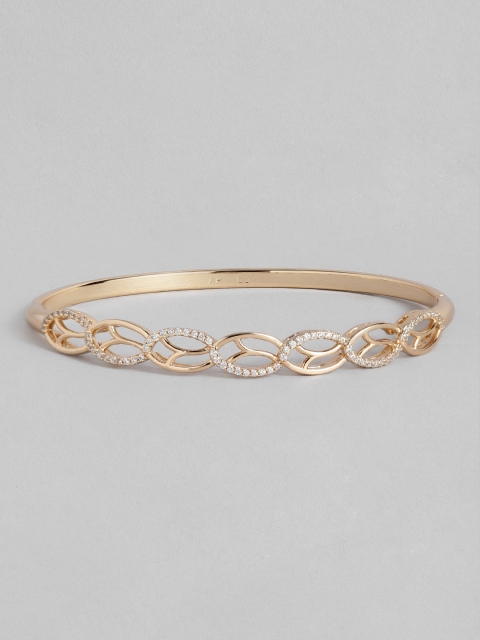 

Peora Women Gold-Toned American Diamond Gold-Plated Kada Bracelet