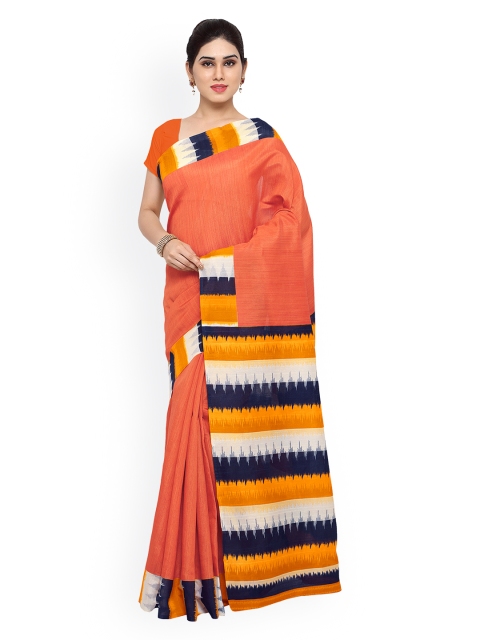 

Saree mall Peach-Coloured Art Silk Printed Saree