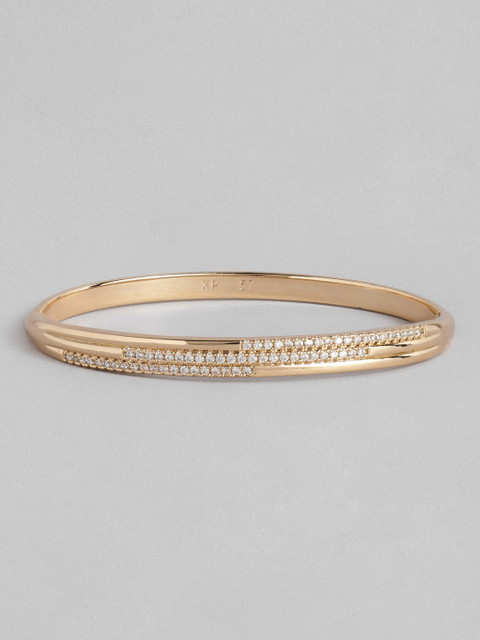 

Peora Women Gold-Toned American Diamond Gold-Plated Kada Bracelet