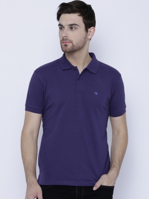 

The Indian Garage Co Men Purple Solid Polo Collar Slim Fit T-shirt