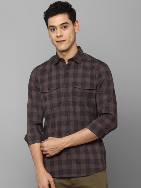 

Allen Solly Men Purple Checked Casual Shirt