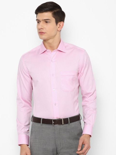 

Louis Philippe Men Pink Striped Pure Cotton Formal Shirt