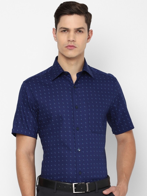 

Louis Philippe Men Blue Printed Formal Shirt