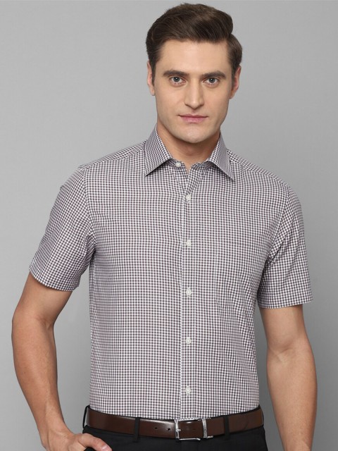

Louis Philippe Men Grey Micro Checked Pure Cotton Formal Shirt