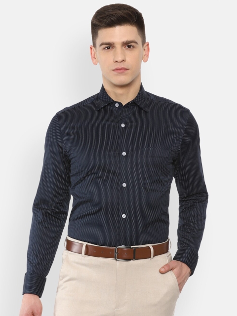 

Louis Philippe Men Navy Blue Printed Pure Cotton Formal Shirt 100% Cotton