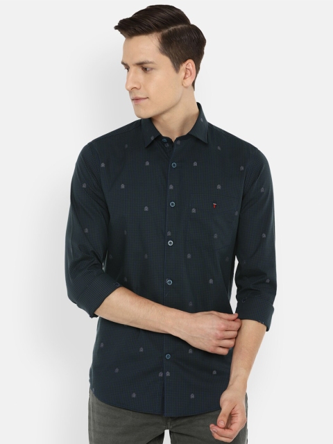 

Louis Philippe Sport Men Navy Blue Slim Fit Printed Pure Cotton Casual Shirt