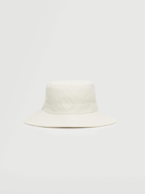 

MANGO Women Off-White Solid Adjustable Bucket Hat