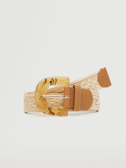 

MANGO Women Off White Woven Design Belt