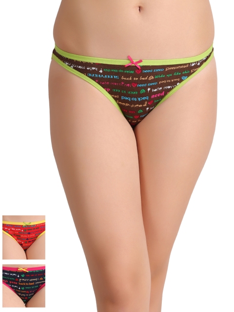 

Leading Lady Women Pack of 3 Printed Bikini Briefs B2B, Brown