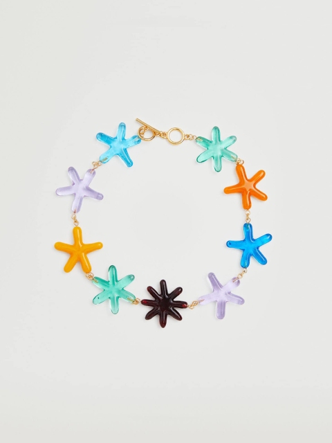

MANGO Multicoloured Star Shaped Beaded Necklace, Multi