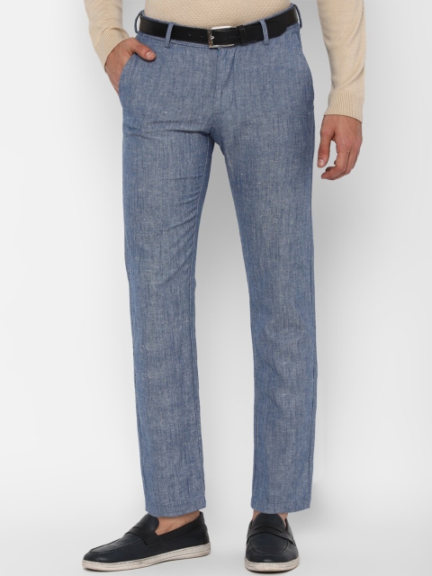 

Allen Solly Men Blue Textured Slim Fit Trousers