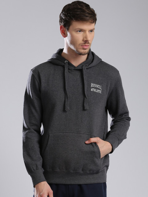 

Russell Athletic Charcoal Grey Solid Hooded Sweatshirt