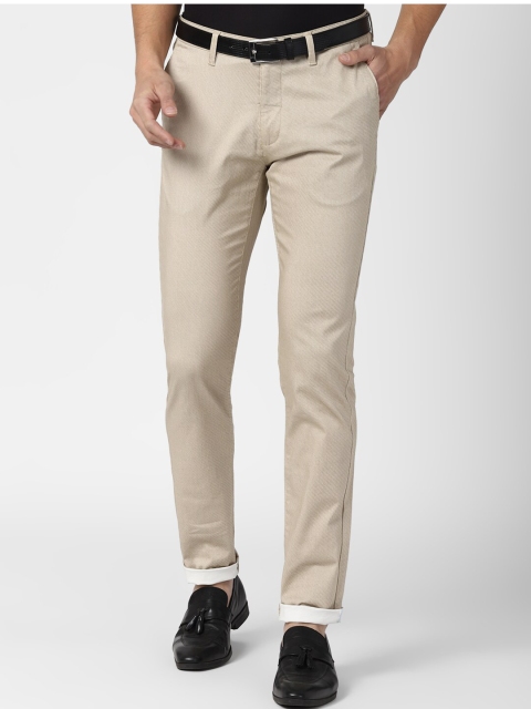 

Van Heusen Sport Men Beige Textured Slim Fit Trousers