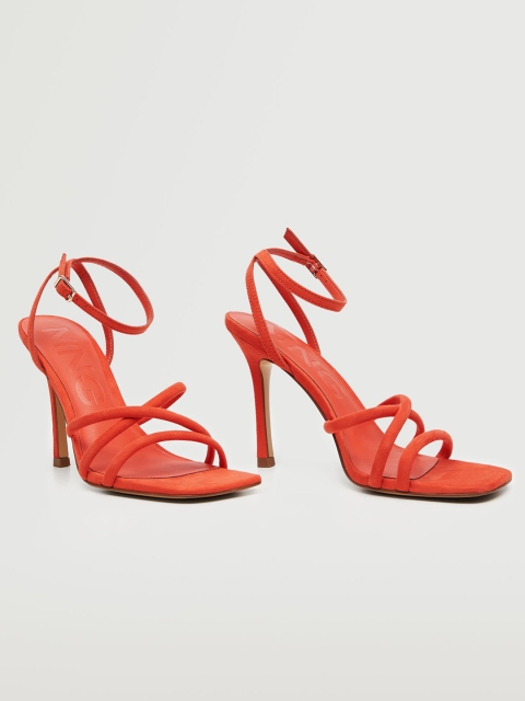 

MANGO Women Orange Solid Stiletto Heels