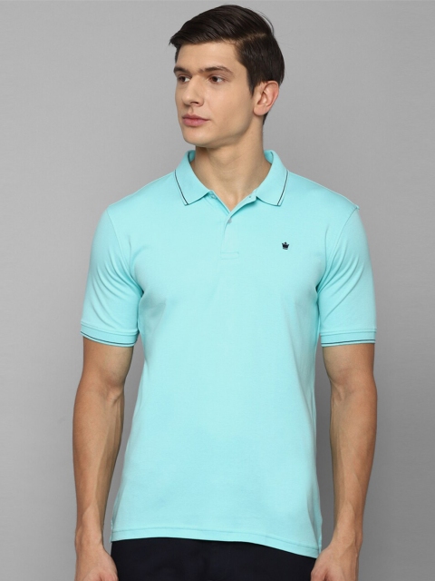 

Louis Philippe Men Blue Polo Collar Applique T-shirt 100% COTTON