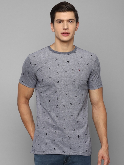 

Louis Philippe Jeans Men Grey Printed Slim Fit T-shirt