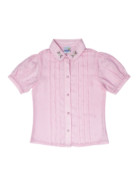 

Daffodils GIRLS WEAR Pink Georgette Shirt Style Top