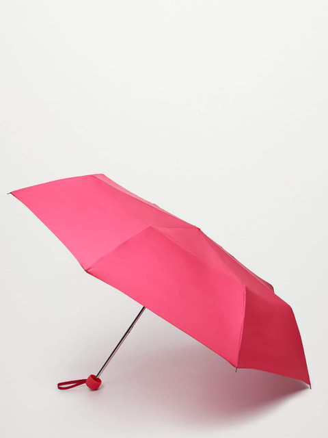 

MANGO Women Pink Solid Plain Folding Umbrella