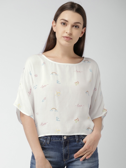 

Mast & Harbour Women White Printed Top