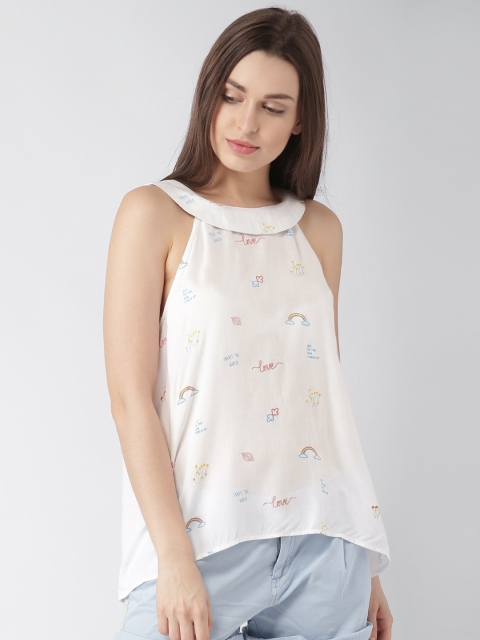 

Mast & Harbour Women Off-White Printed Top