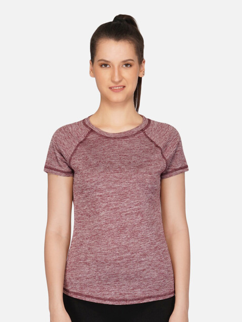 

IMPERATIVE Women Burgundy Solid T-shirt