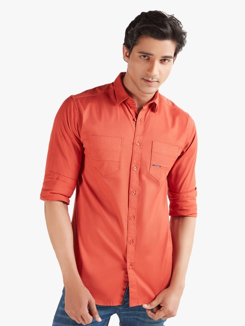 

Blue Buddha Men Orange Regular Fit Cotton Casual Shirt